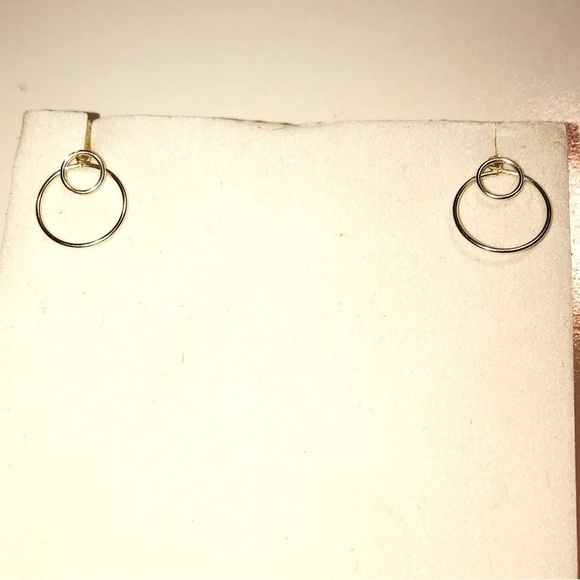 𝅺2 Way Sterling Silver Circle Stud Earrings Approx .6” - Picture 1 of 6